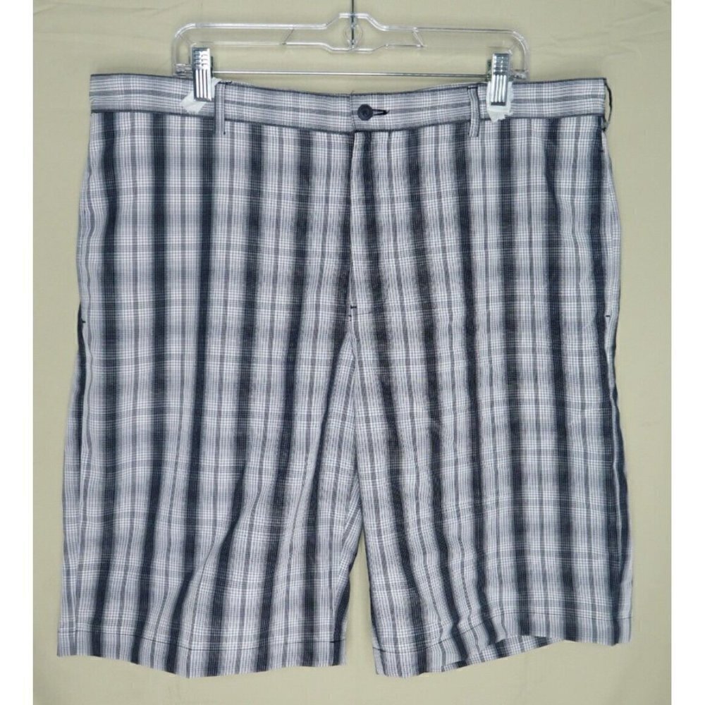 Grand Slam Performance Golf Shorts Men's 40 White Black Plaid Chino EUC Preppy
